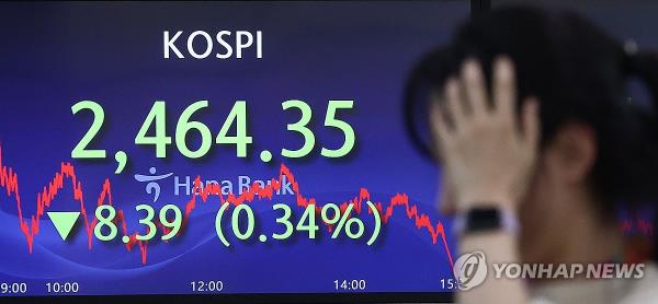 This photo taken Jan. 22, 2024, shows a screen at the dealing room of Hana Bank in central Seoul. (Yonhap)