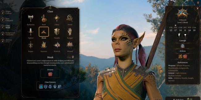 Baldur's Gate 3 Open Hand Monk Build Character Creation