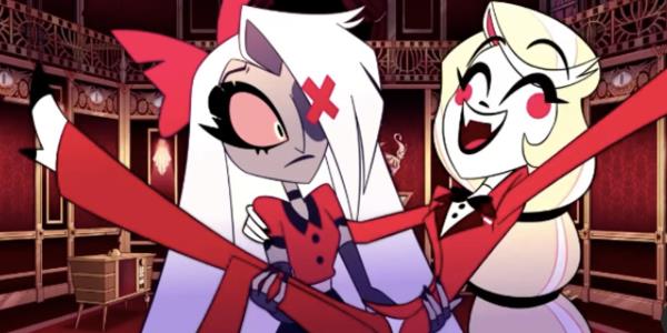 Charlie and Vaggie in Hazbin Hotel