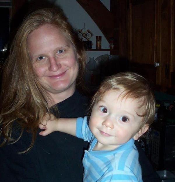 The author and her son in 2003.