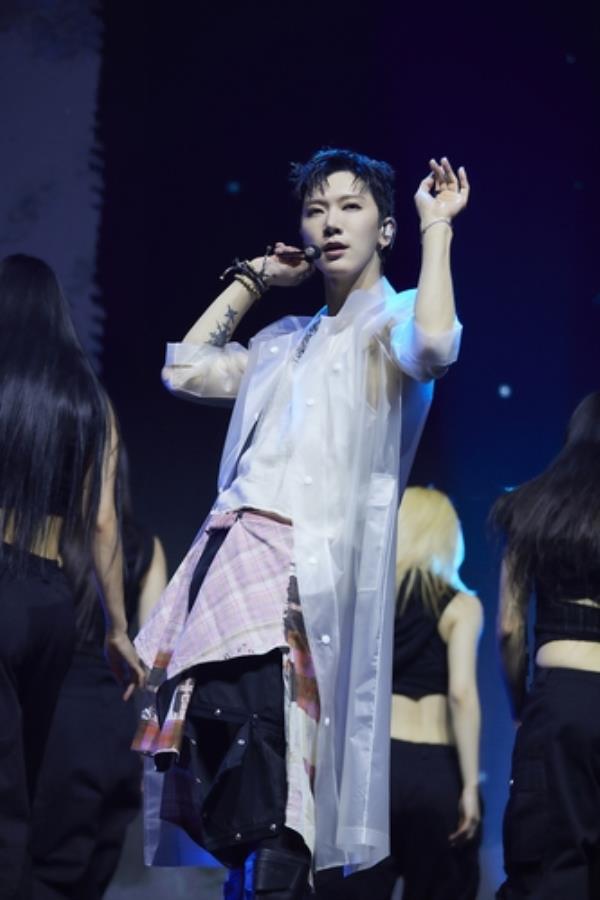 NCT's Ten performs during a media showcase for his first solo EP,
