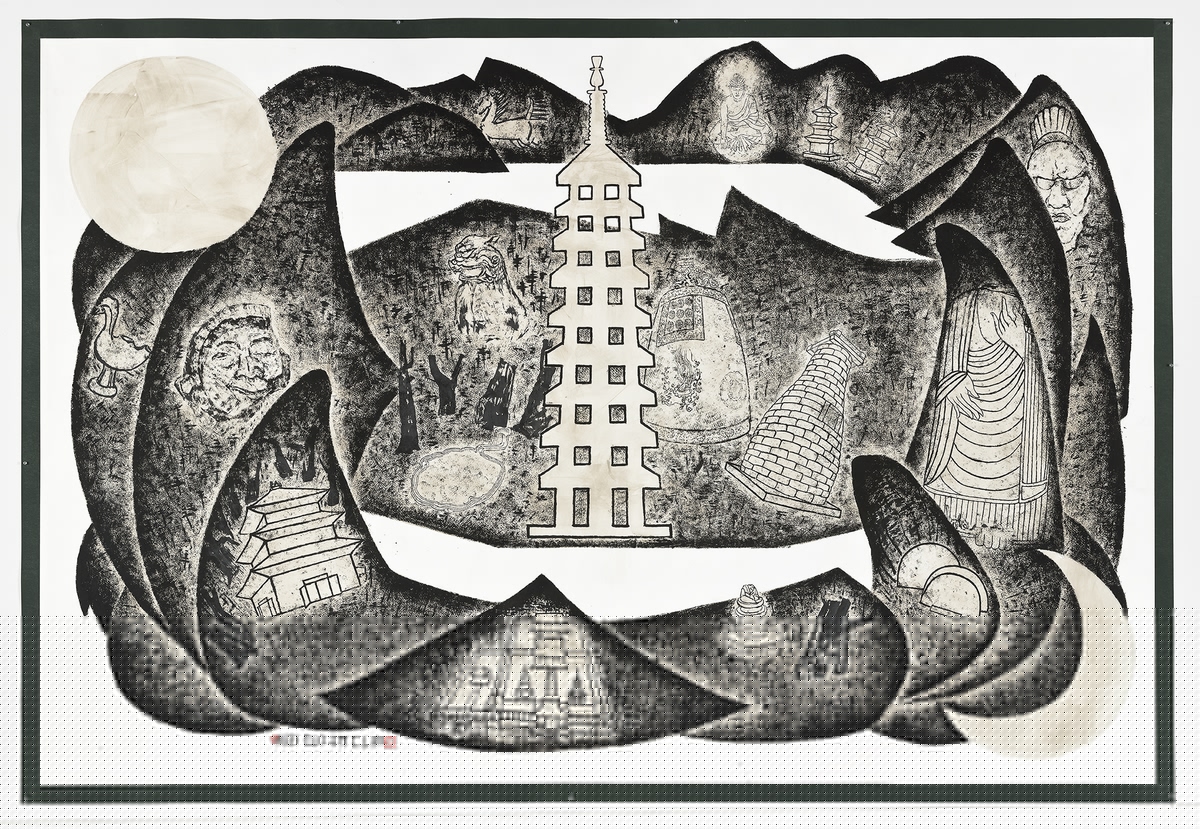 This image, provided by artist Park Dae-sung and Gana Art Center, shows the painting 