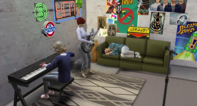 several sims having band practice sims 4 entertainer career musician