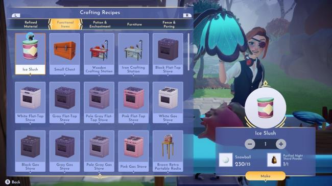 Crafting Ice Slush in Disney Dreamlight Valley