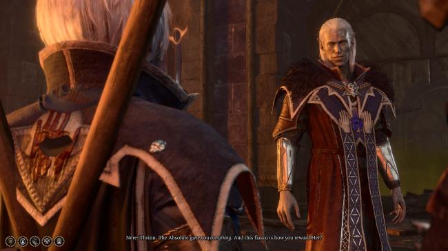 Nere threatening Thrinn in Baldur's Gate 3