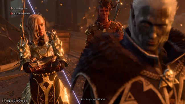 Tav telling Nere to finish off the Deep Gnomes in Baldur's Gate 3