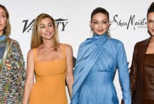 From left to right: Alana Hadid, Marielle Hadid, Gigi Hadid and Bella Hadid photographed together on April 5, 2019, in New York City.