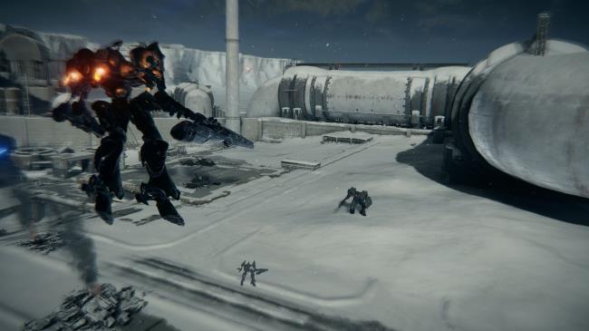 Player fighting the PCA LC in Armored Core 6