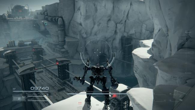 Player standing next to the bridge Armored Core 6