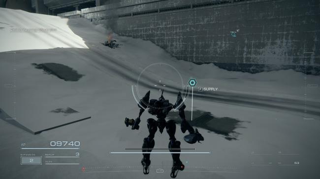 Player standing next to the Supply Drop checkpoint Armored Core 6