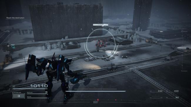 Player looking at the MT needed for the Battle Log Armored Core 6