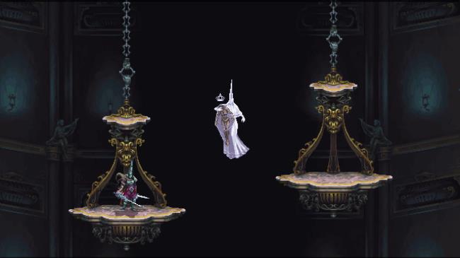 The Penitent One approaching Benedicta of the Endless Orison in Blasphemous 2