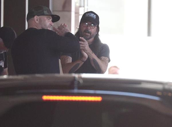 Foo Fighters front man Dave Grohl was in high spirits on Tuesday afternoon.