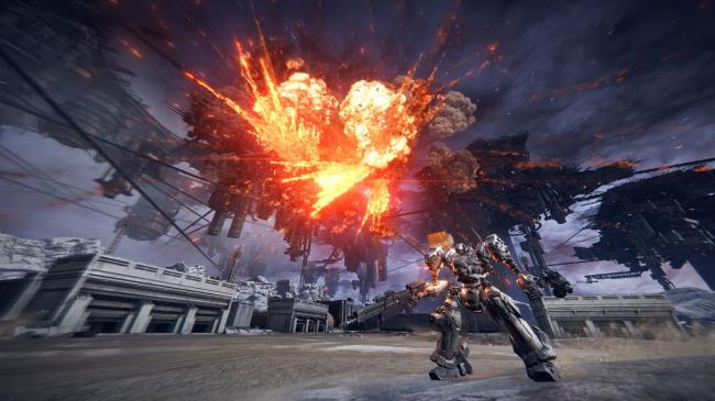 Armored Core 6, Looking away as the AH12 blows up