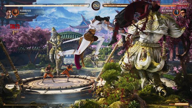 Ashra attacking Kenshi while being in the air.