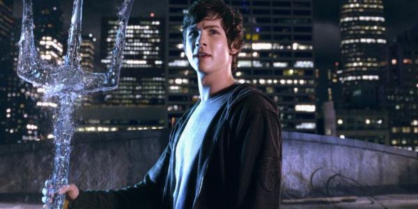 Logan Lerman as Percy Jackson Holds the Water Trident in The Lightning Thief